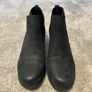SOREL Womens Evie II Chelsea Wedge Ankle Booties Pull On Black Sz 6.5
